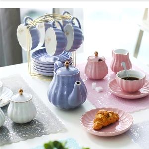 Sweejar hualisi Porcelain Sets British Royal Series, Cups& Saucer Service for 6